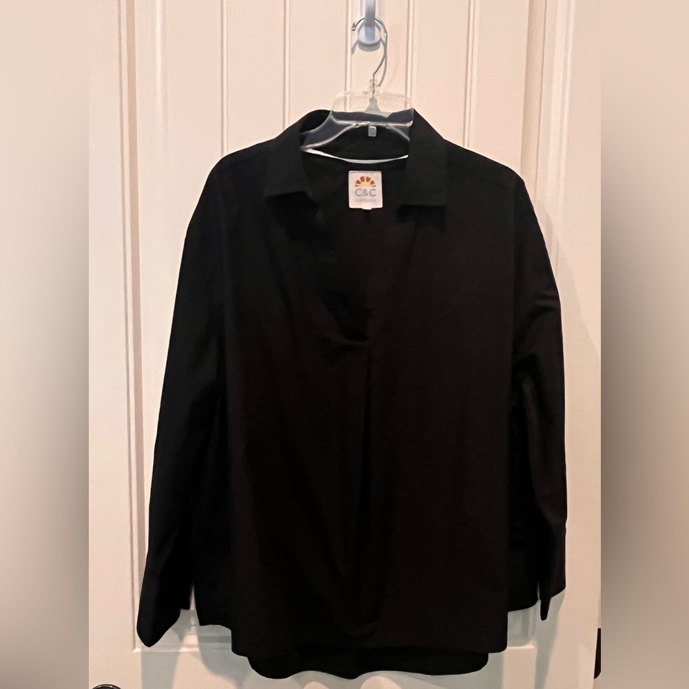 C&C California Shirt Ladies 1X NWOT LW Cotton Poly Summer Perfect Wardrobe Stapl